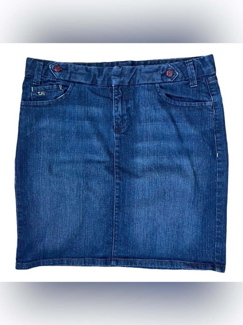 Vintage Tommy Hilfiger Blue Jean Denim Skirt Women's Size 8 Casual Preppy 90s